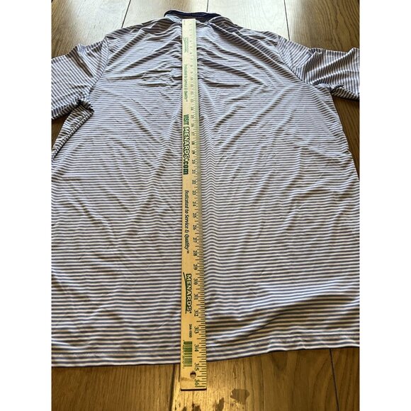 RLX Ralph Lauren Blue Striped Golf Polo Shirt Size XL Stretchy Athleisure Preppy - Picture 4 of 13